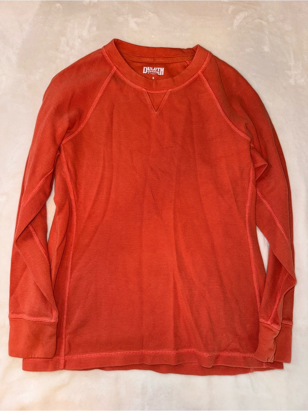 Duluth Trading Co Orange Thermal Shirt Size Small
